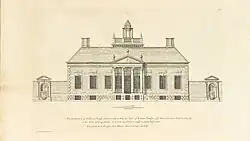 Elevation of Wilbury House from Colen Campbell's Virtruvius Britannicus