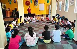 Vivekananda Kendra Students Playing Mind Games – Sanskar Varg Classes