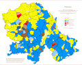 Religion map of Vojvodina by settlements, 1880–1884