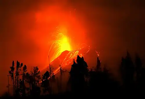 Tungurahua at night 2011