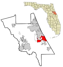 Location of New Smyrna Beach in Volusia County, Florida