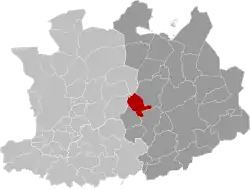 Location of Vorselaar in the province of Antwerp