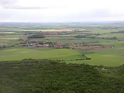 Vražkov as seen from Říp