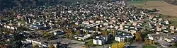 An aerial view of Aubevoye