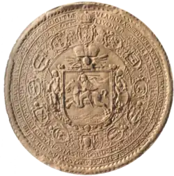 The Great Seal of Lithuania with Vytis (Waykimas) and Columns of Gediminas, used during the reign of Władysław IV Vasa