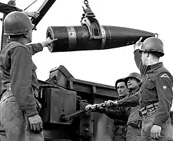 The W9 280mm nuclear artillery shell as equipped, and fired from, the M65