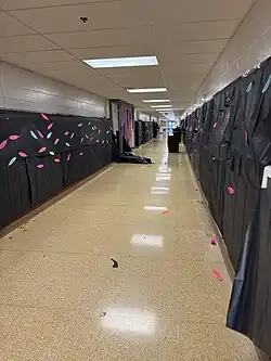 Hallway decorated for Homecoming dance 2025