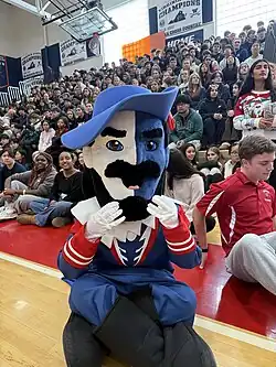 School mascot, the Cavalier, at the 2025 Winter Pep Rally