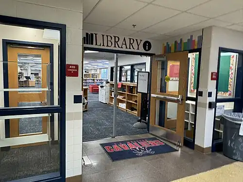 School library entrance