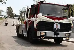 A retired IVECO 140-25 turntable ladder from Hong Kong Fire Services Department