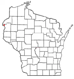 Location of Sterling, Polk County, Wisconsin