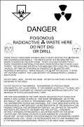 A proposed notice for the markers on the actual site of the repository.[11]