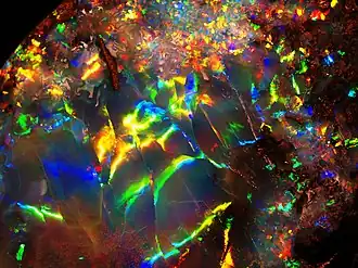 Fiery Opal from Opalville Mine, Jundah field