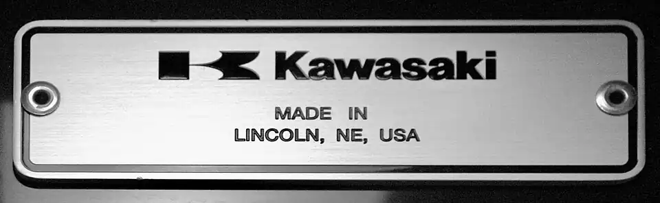 Kawasaki builder's plate on a Washington Metro 7000 series train