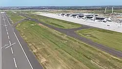 Terminal runway and surrounding apron in January 2025