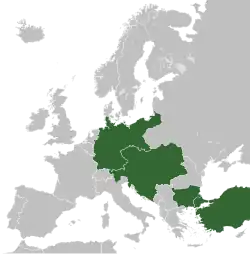 The Central Powers as of 14 October 1915 in Europe.