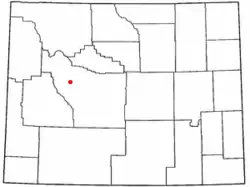 Location of Crowheart, Wyoming