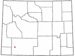 Location of James Town, Wyoming