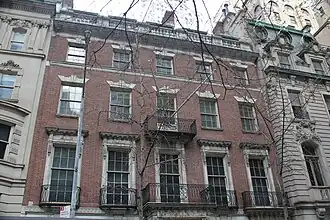 View of the front facade from the opposite sidewalk