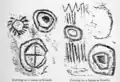 Sketches of Neolithic art from Dowth