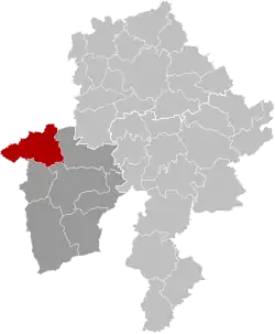 Location of Walcourt in the province of Namur