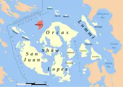 Location within the San Juan Islands