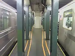 The platform viewed from the extremely narrow north end