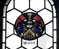 Coat of arms of the Wallot family in the window of the Katharinenkirche, Oppenheim