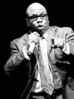 Morris performing in 2008