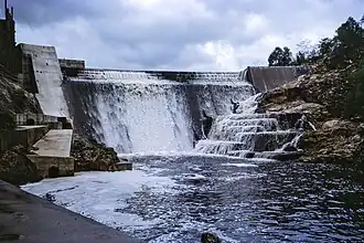 Wappa Dam spilling, 1964