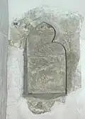 14th-century Decorated Gothic cusped piscina of south transept