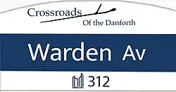 Warden Avenue Sign Toronto Crossroads