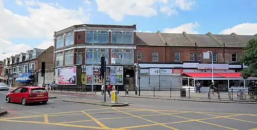 The old market entrance viewed from the other side of the High Road