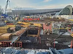 Construction around the southern face, January 2025