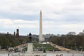 Image 99A 2009 view from the United States Capitol facing west, over the Grant Memorial and Capitol Reflecting Pool in the foreground, and across the National Mall towards the Washington Monument (from National Mall)