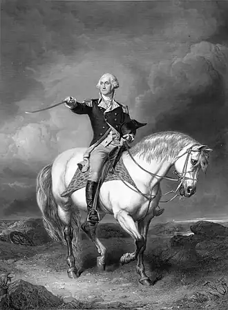 Washington Receiving a Salute on the Field of Trenton, 1865, after John Faed