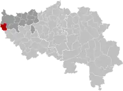 Location of Wasseiges in the province of Liège