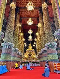 Inside the ordination hall
