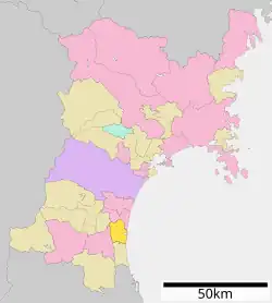Location of Watari in Miyagi Prefecture