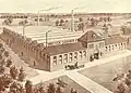 Later 19th-century drawing of the Bristol factory of Wathen Gardiner & Co
