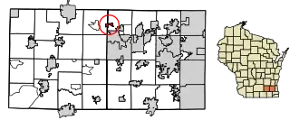 Location of Lac La Belle in Waukesha and Jefferson Counties in Wisconsin.