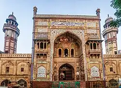 Wazir Khan Mosque in Lahore (1635), notable for its tile-decorated surfaces[291]