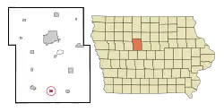 Location of Harcourt, Iowa