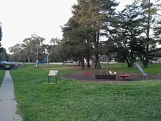 Site of original Weetangera school, looking north to Belconnen Way.