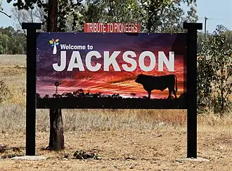 Welcome to Jackson sign on Warrego Highway