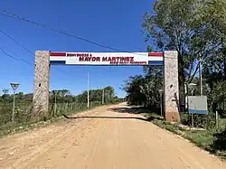 Welcome sign entering the town
