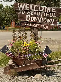 Welcome Sign in downtown Talkeetna