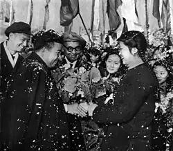 Image 45A welcoming ceremony for Sihanouk in China, 1956 (from Kingdom of Cambodia (1953–1970))