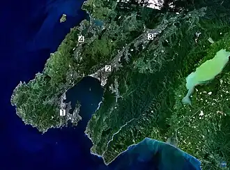 A composite Landsat 7 image of the southwestern part of the region