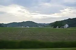 Fields along Illinois River Road east of Batchtown